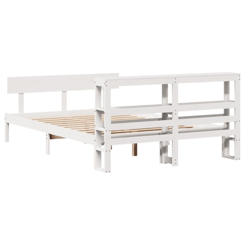 Bedframe zonder matras massief grenenhout wit 160x200 cm is nu te koop bij PeponiXL, paradijselijk wonen!
