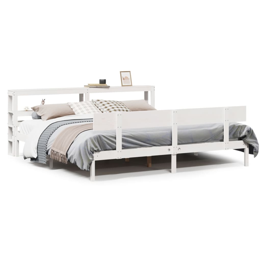 Bedframe zonder matras massief grenenhout wit 180x200 cm is nu te koop bij PeponiXL, paradijselijk wonen!