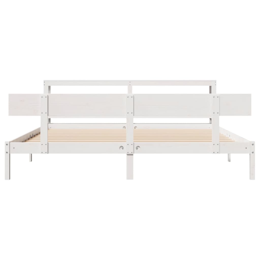 Bedframe zonder matras massief grenenhout wit 180x200 cm is nu te koop bij PeponiXL, paradijselijk wonen!
