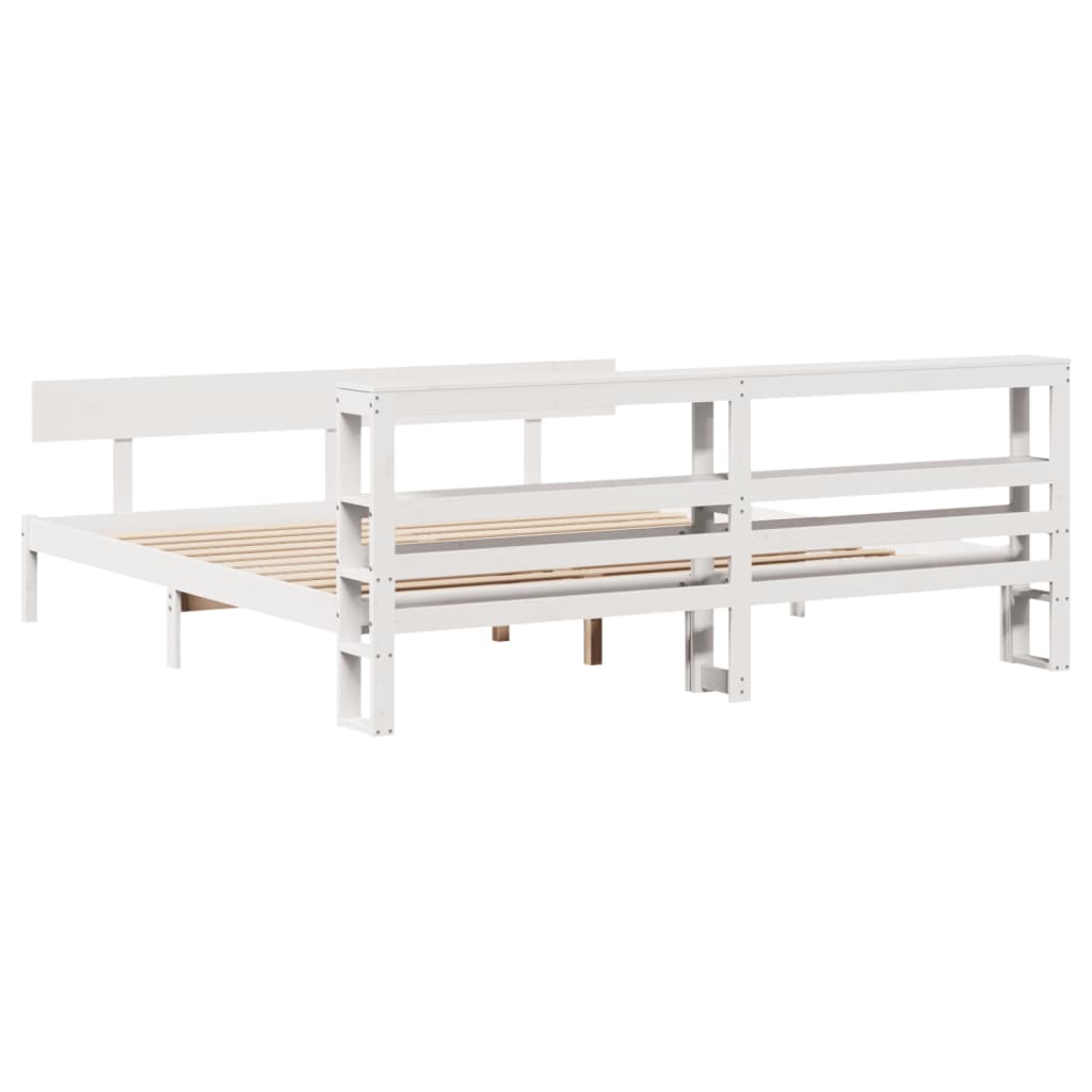 Bedframe zonder matras massief grenenhout wit 180x200 cm is nu te koop bij PeponiXL, paradijselijk wonen!