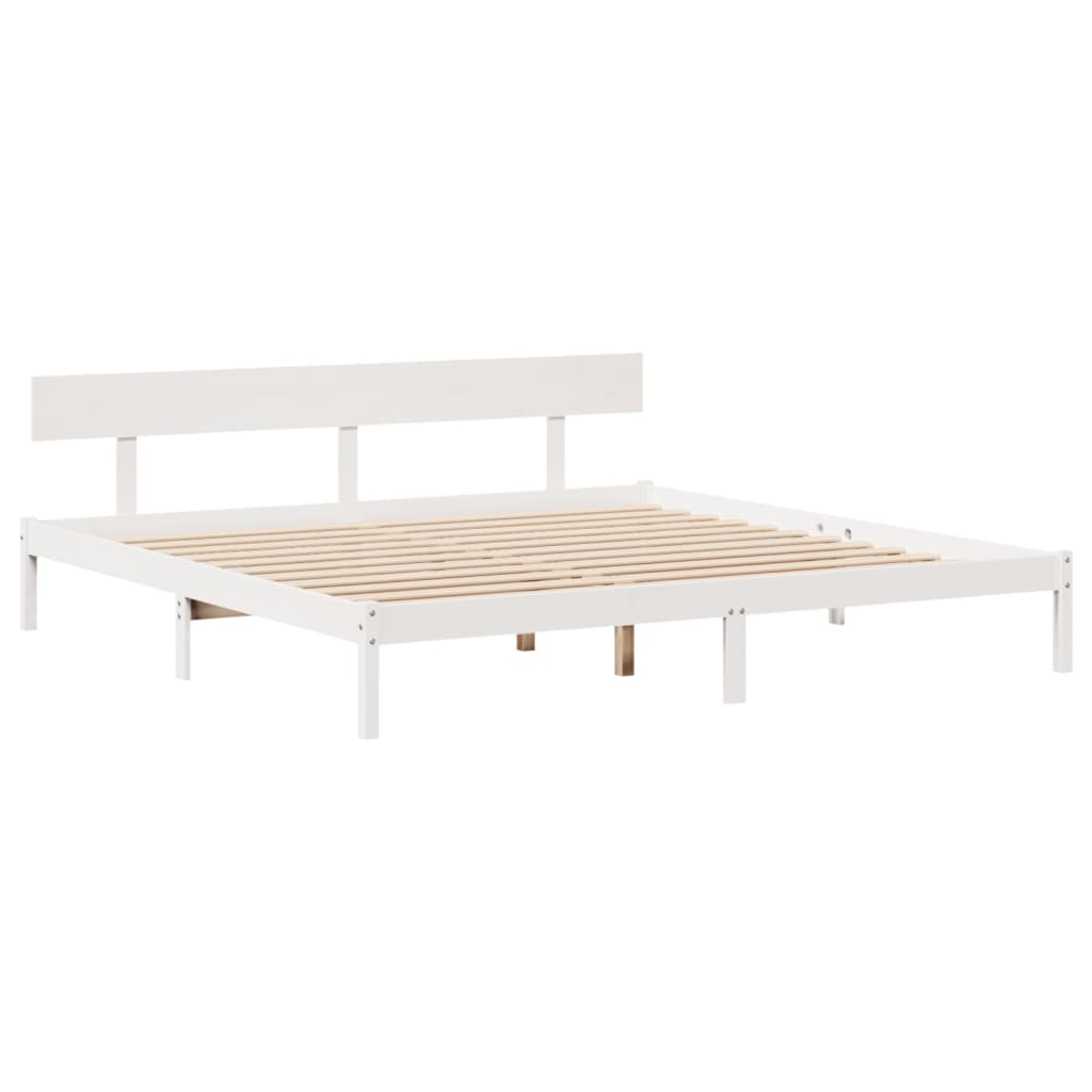 Bedframe zonder matras massief grenenhout wit 180x200 cm is nu te koop bij PeponiXL, paradijselijk wonen!
