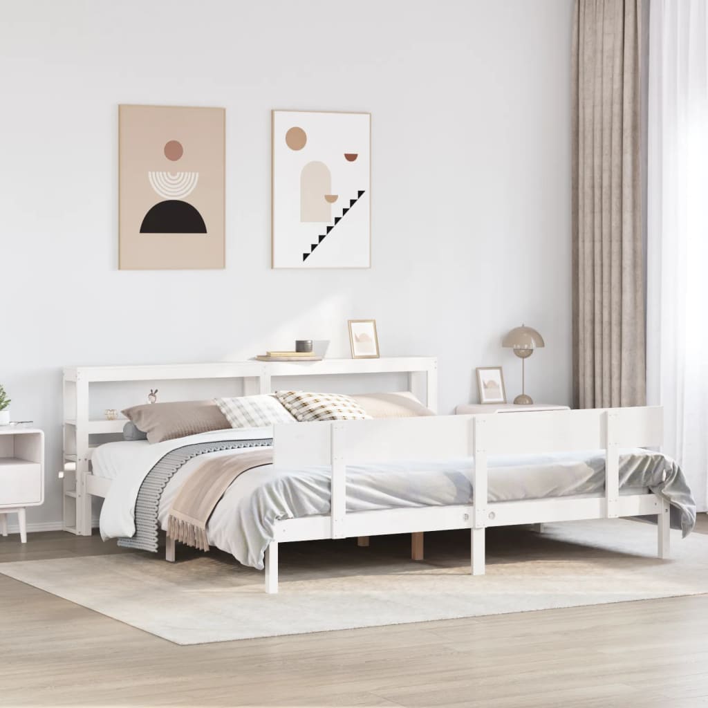 Bedframe zonder matras massief grenenhout wit 180x200 cm is nu te koop bij PeponiXL, paradijselijk wonen!