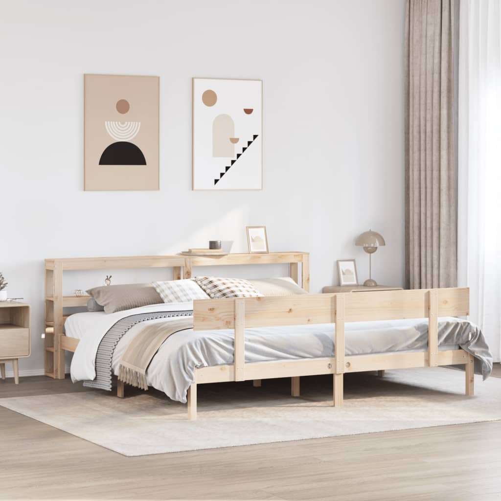 Bedframe zonder matras massief grenenhout 200x200 cm is nu te koop bij PeponiXL, paradijselijk wonen!