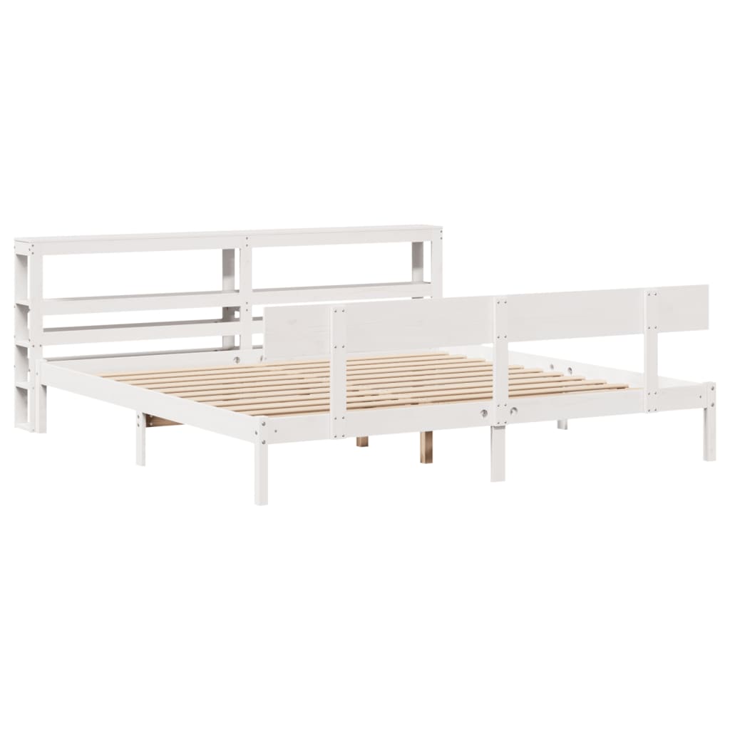 Bedframe zonder matras massief grenenhout wit 200x200 cm is nu te koop bij PeponiXL, paradijselijk wonen!