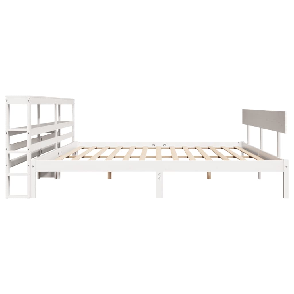 Bedframe zonder matras massief grenenhout wit 200x200 cm is nu te koop bij PeponiXL, paradijselijk wonen!