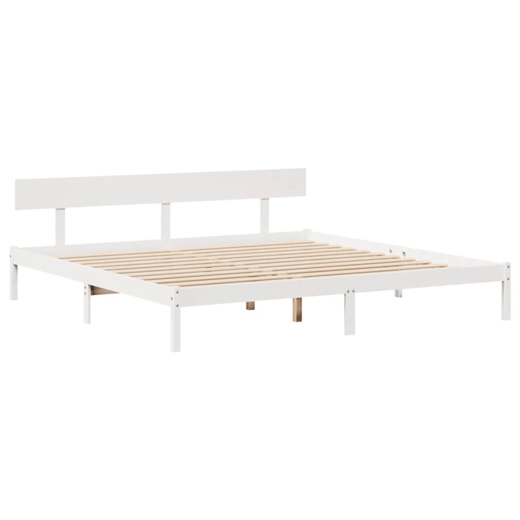 Bedframe zonder matras massief grenenhout wit 200x200 cm is nu te koop bij PeponiXL, paradijselijk wonen!