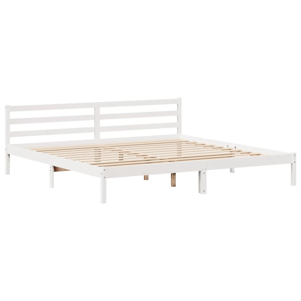 Bedframe zonder matras massief grenenhout wit 200x200 cm is nu te koop bij PeponiXL, paradijselijk wonen!