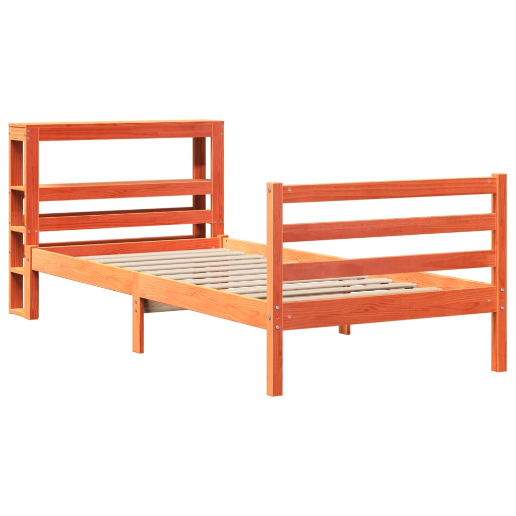 Bedframe zonder matras massief grenenhout wasbruin 75x190 cm is nu te koop bij PeponiXL, paradijselijk wonen!