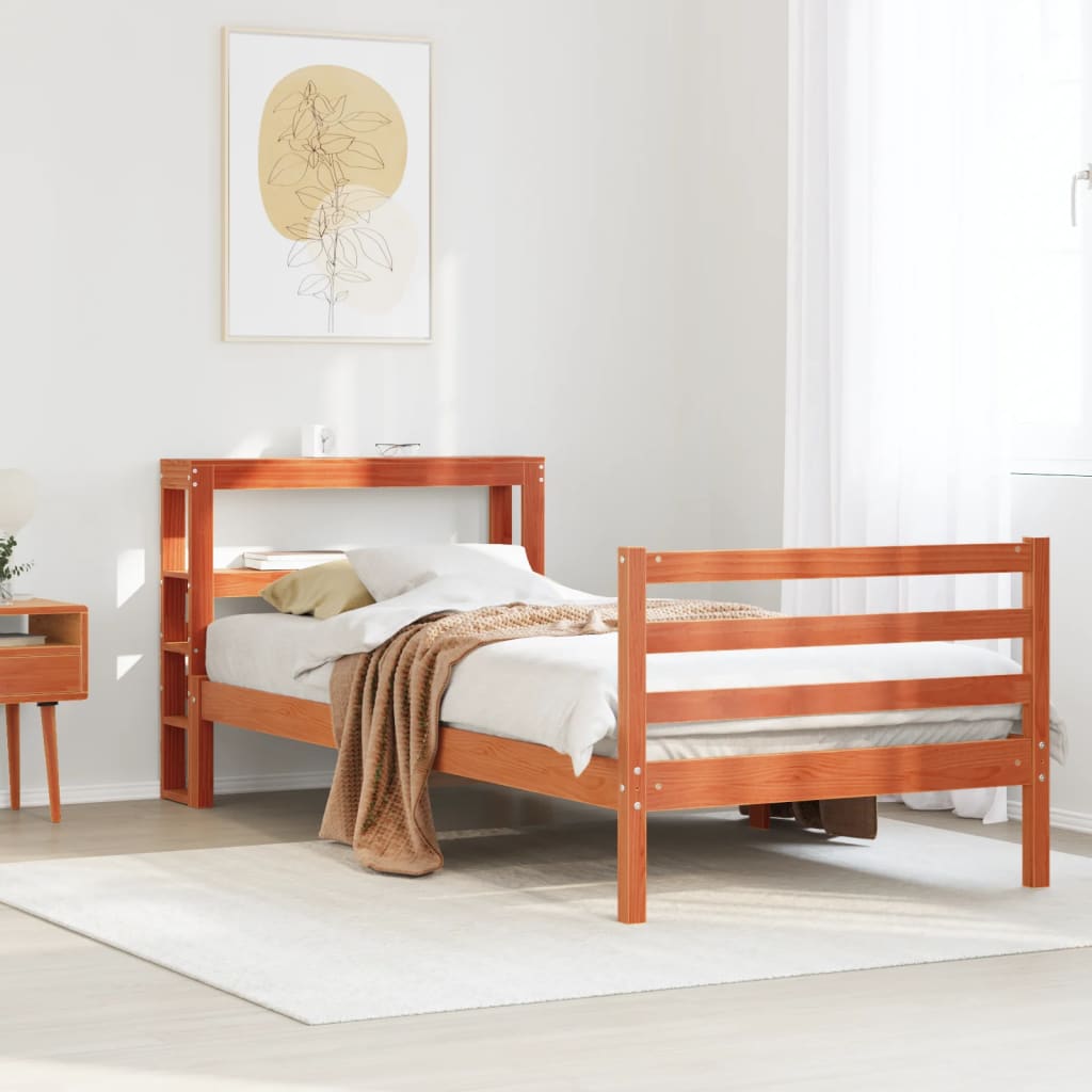 Bedframe zonder matras massief grenenhout wasbruin 75x190 cm is nu te koop bij PeponiXL, paradijselijk wonen!