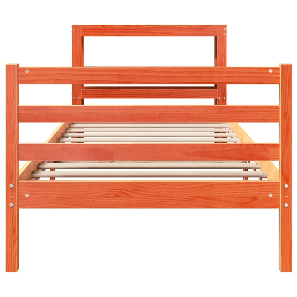Bedframe zonder matras massief grenenhout wasbruin 75x190 cm is nu te koop bij PeponiXL, paradijselijk wonen!
