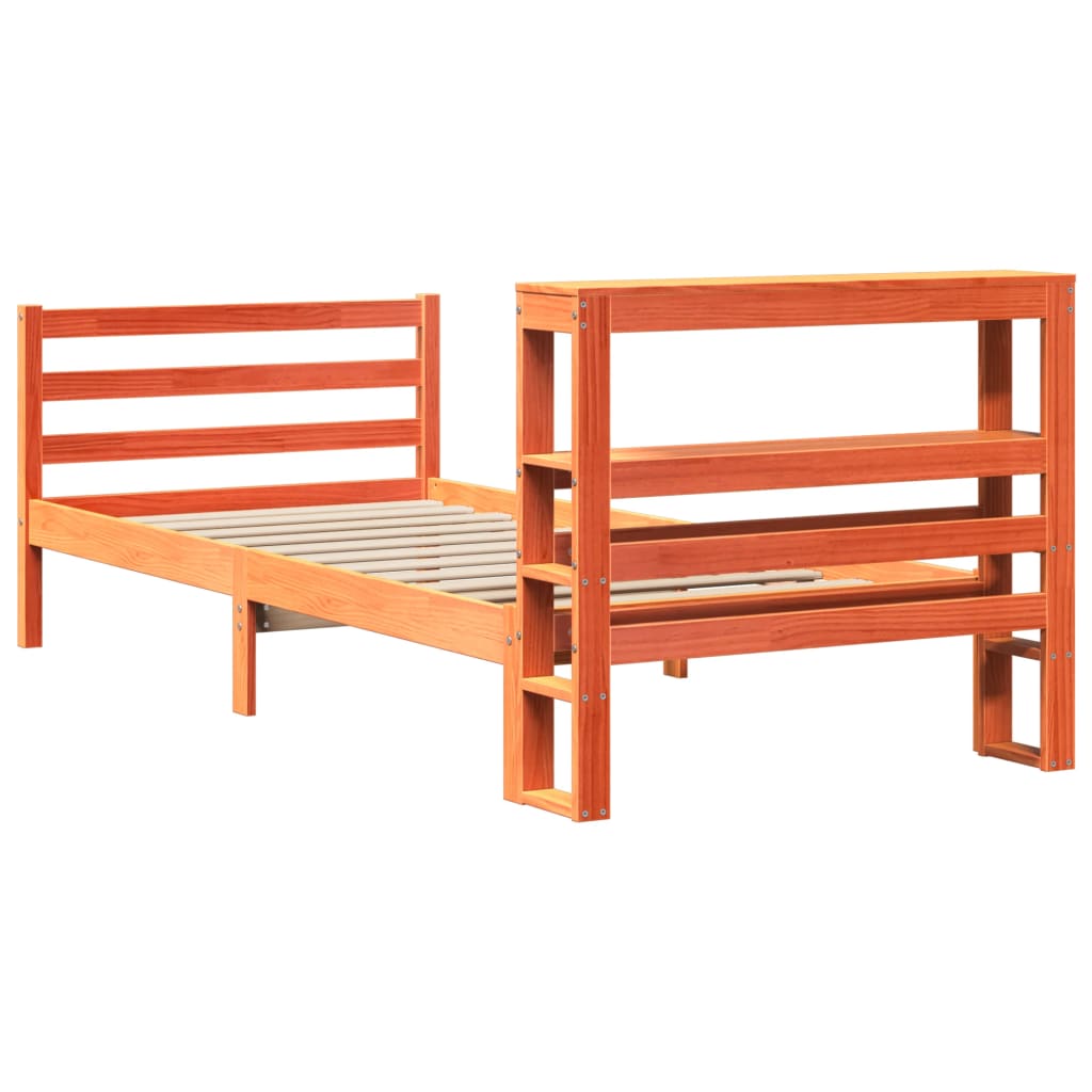 Bedframe zonder matras massief grenenhout wasbruin 75x190 cm is nu te koop bij PeponiXL, paradijselijk wonen!