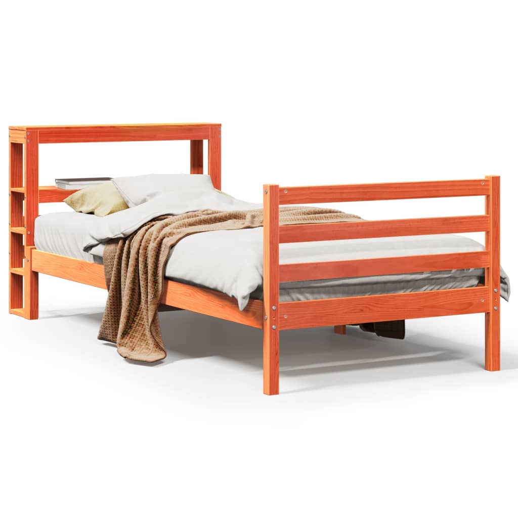 Bedframe zonder matras massief grenenhout wasbruin 75x190 cm is nu te koop bij PeponiXL, paradijselijk wonen!