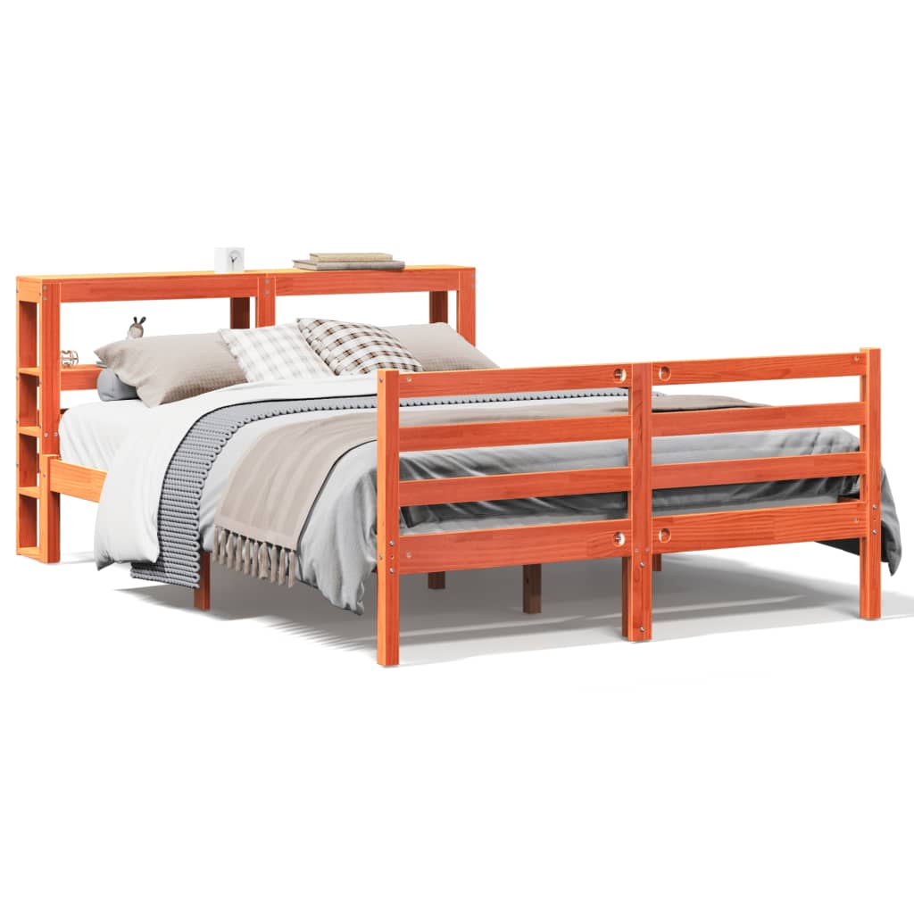 Bedframe zonder matras massief grenenhout wasbruin 150x200 cm is nu te koop bij PeponiXL, paradijselijk wonen!