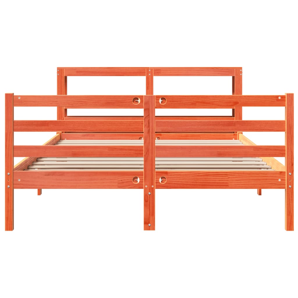 Bedframe zonder matras massief grenenhout wasbruin 150x200 cm is nu te koop bij PeponiXL, paradijselijk wonen!