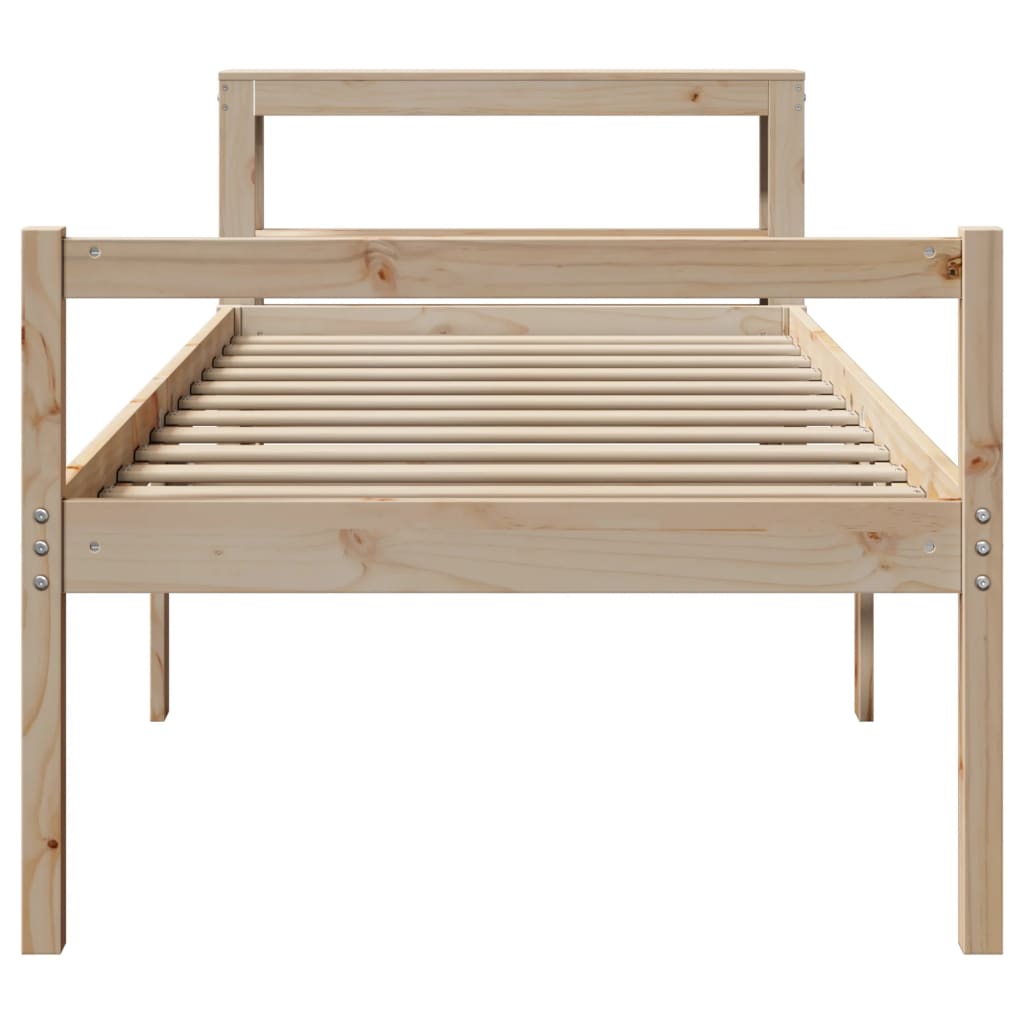 Seniorenbed met hoofdbord massief grenenhout 90x190 cm is nu te koop bij PeponiXL, paradijselijk wonen!