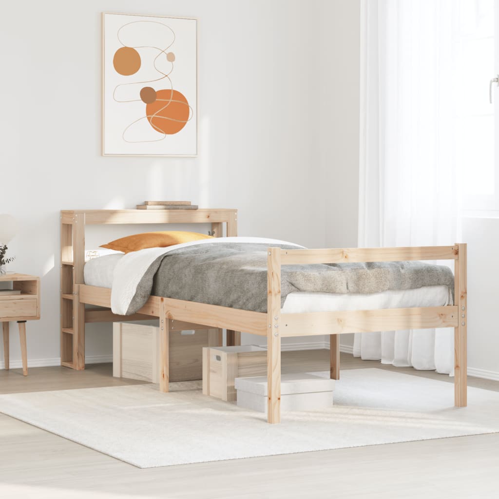Seniorenbed met hoofdbord massief grenenhout 90x190 cm is nu te koop bij PeponiXL, paradijselijk wonen!