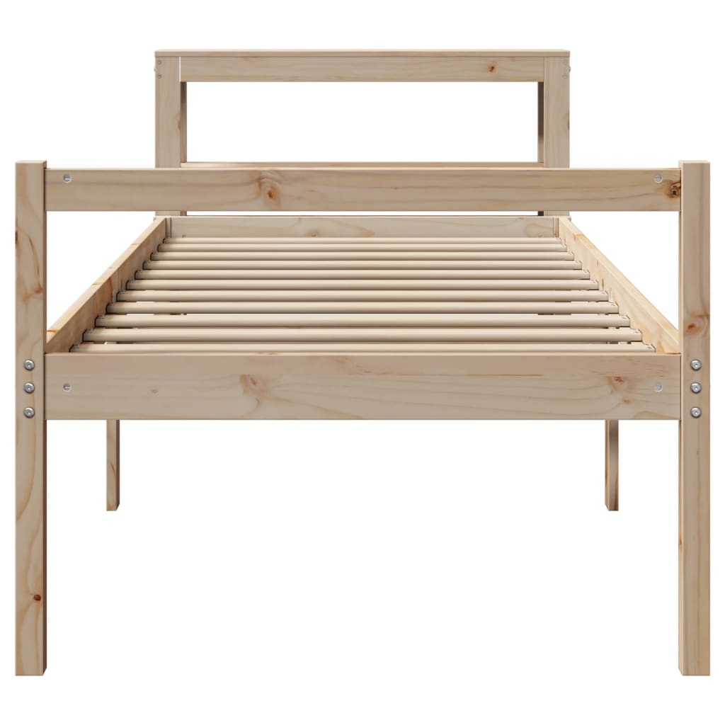 Seniorenbed met hoofdbord massief grenenhout 90x200 cm is nu te koop bij PeponiXL, paradijselijk wonen!