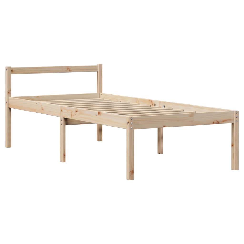 Seniorenbed met hoofdbord massief grenenhout 90x200 cm is nu te koop bij PeponiXL, paradijselijk wonen!