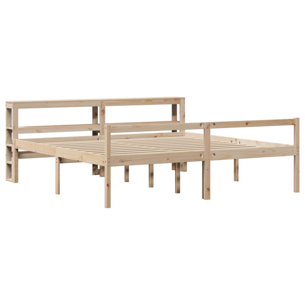 Seniorenbed met hoofdbord massief grenenhout 200x200 cm is nu te koop bij PeponiXL, paradijselijk wonen!