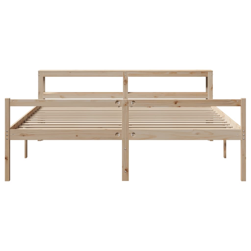 Seniorenbed met hoofdbord massief grenenhout 200x200 cm is nu te koop bij PeponiXL, paradijselijk wonen!