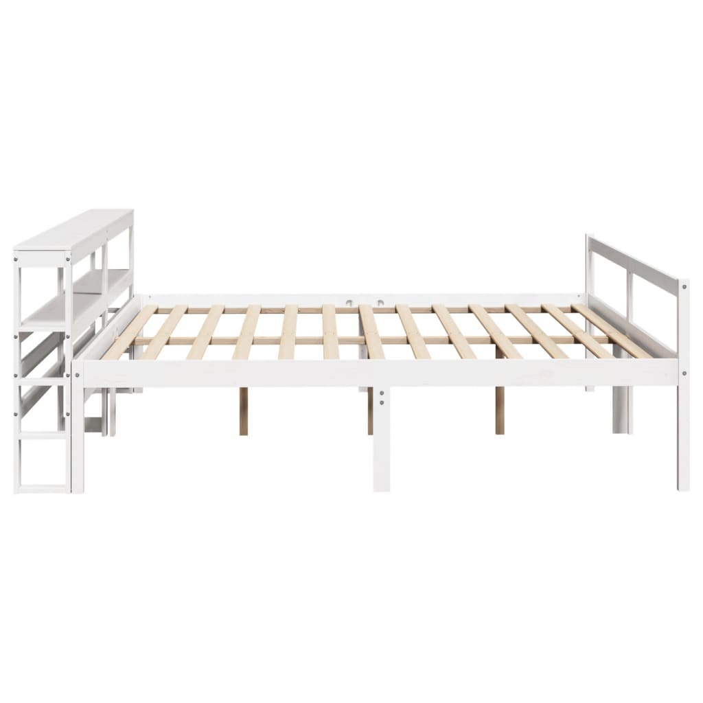 Seniorenbed met hoofdbord massief grenenhout wit 200x200 cm is nu te koop bij PeponiXL, paradijselijk wonen!