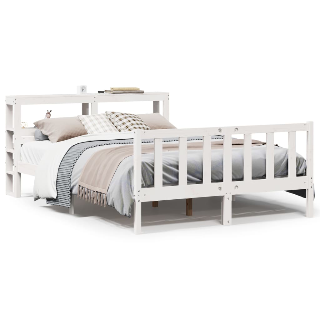 Bedframe zonder matras massief grenenhout wit 150x200 cm is nu te koop bij PeponiXL, paradijselijk wonen!