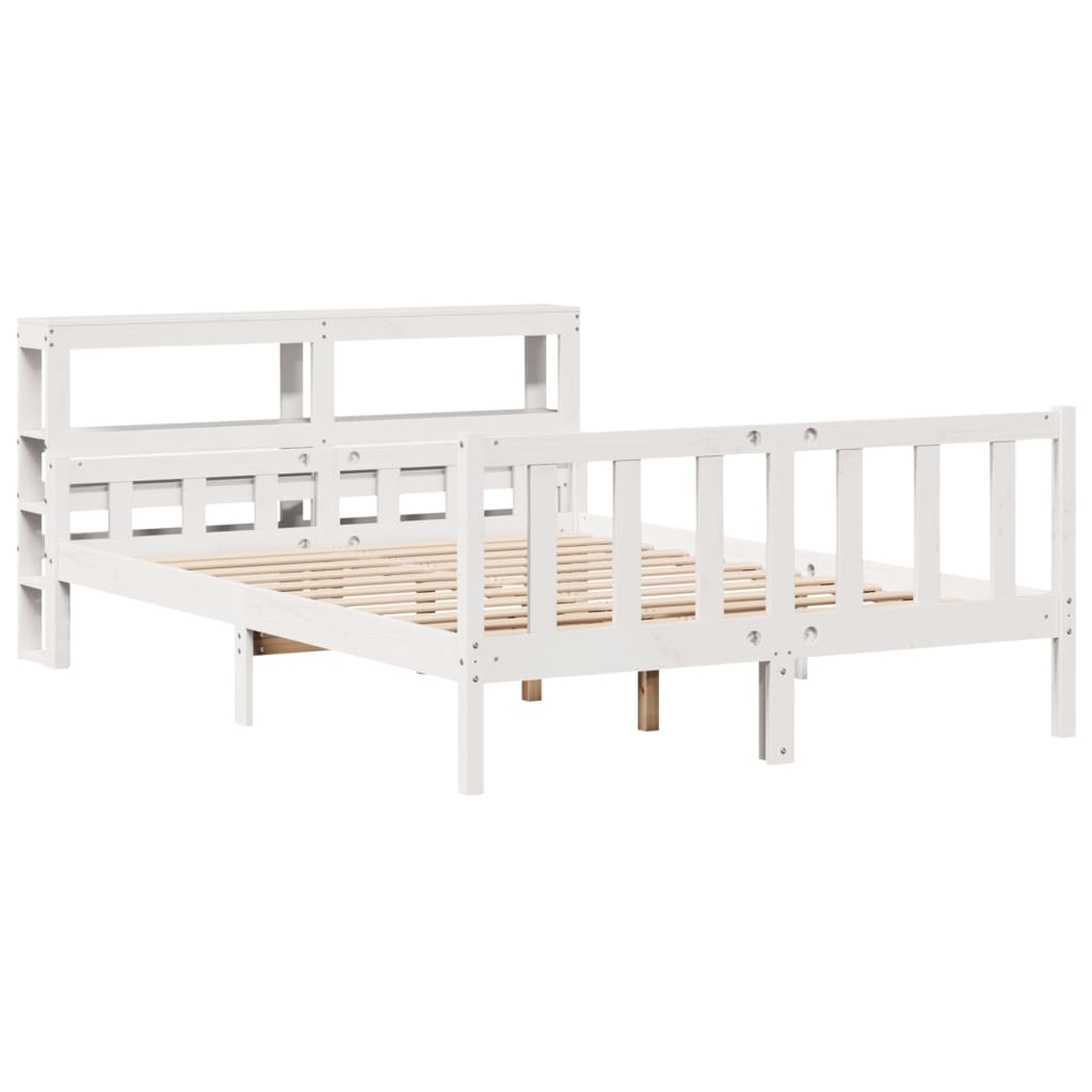 Bedframe zonder matras massief grenenhout wit 150x200 cm is nu te koop bij PeponiXL, paradijselijk wonen!