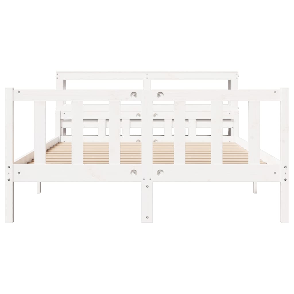 Bedframe zonder matras massief grenenhout wit 150x200 cm is nu te koop bij PeponiXL, paradijselijk wonen!