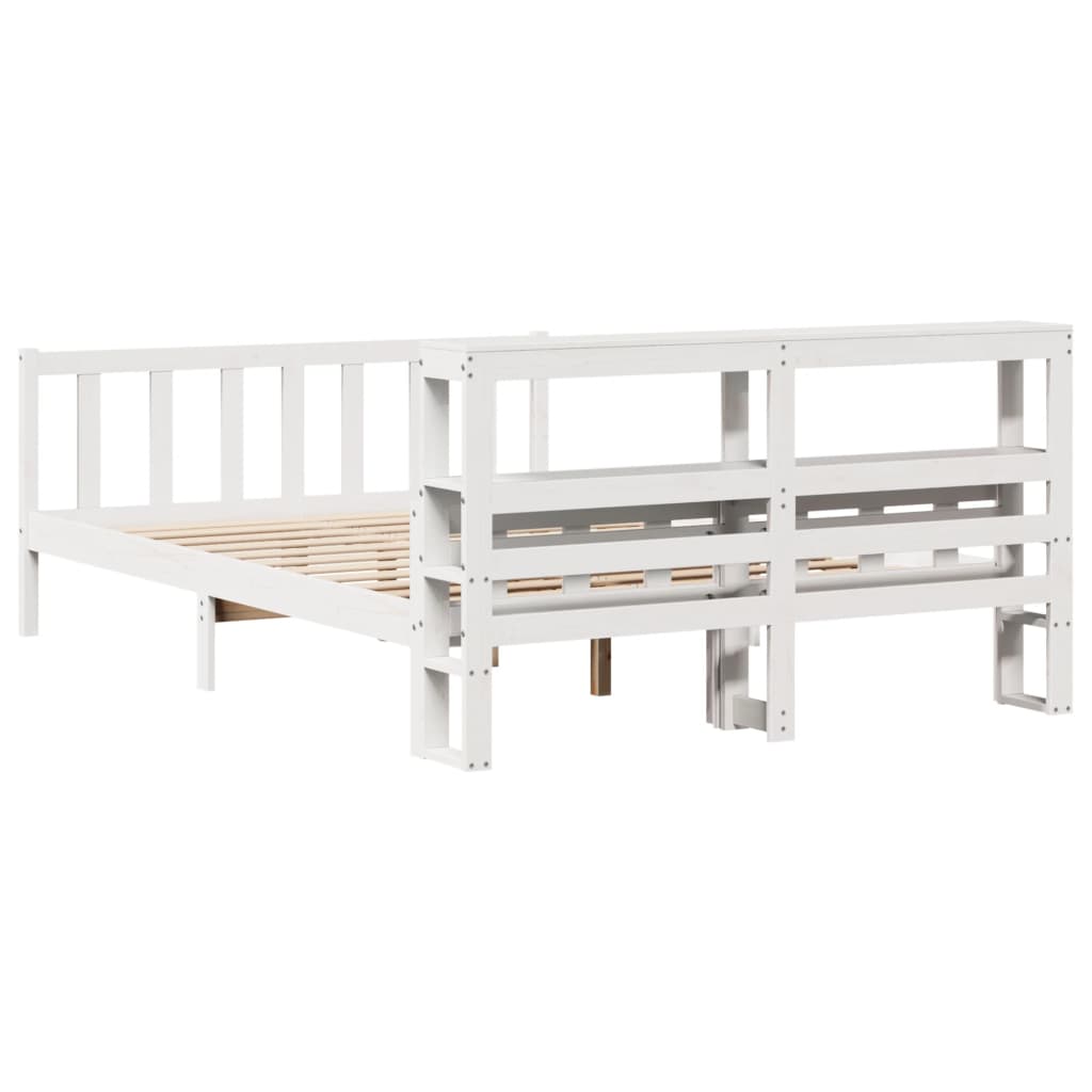 Bedframe zonder matras massief grenenhout wit 150x200 cm is nu te koop bij PeponiXL, paradijselijk wonen!