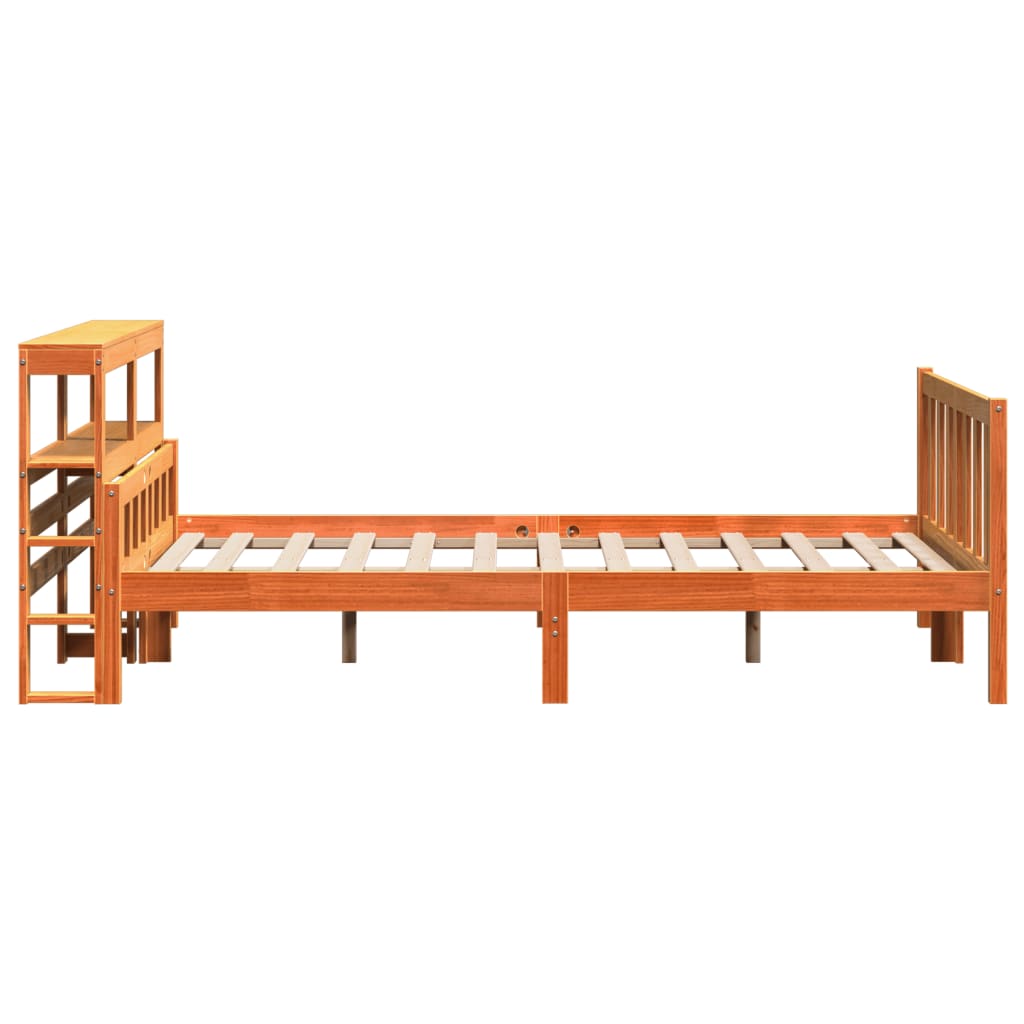 Bedframe met hoofdbord massief grenenhout wasbruin 150x200 cm is nu te koop bij PeponiXL, paradijselijk wonen!