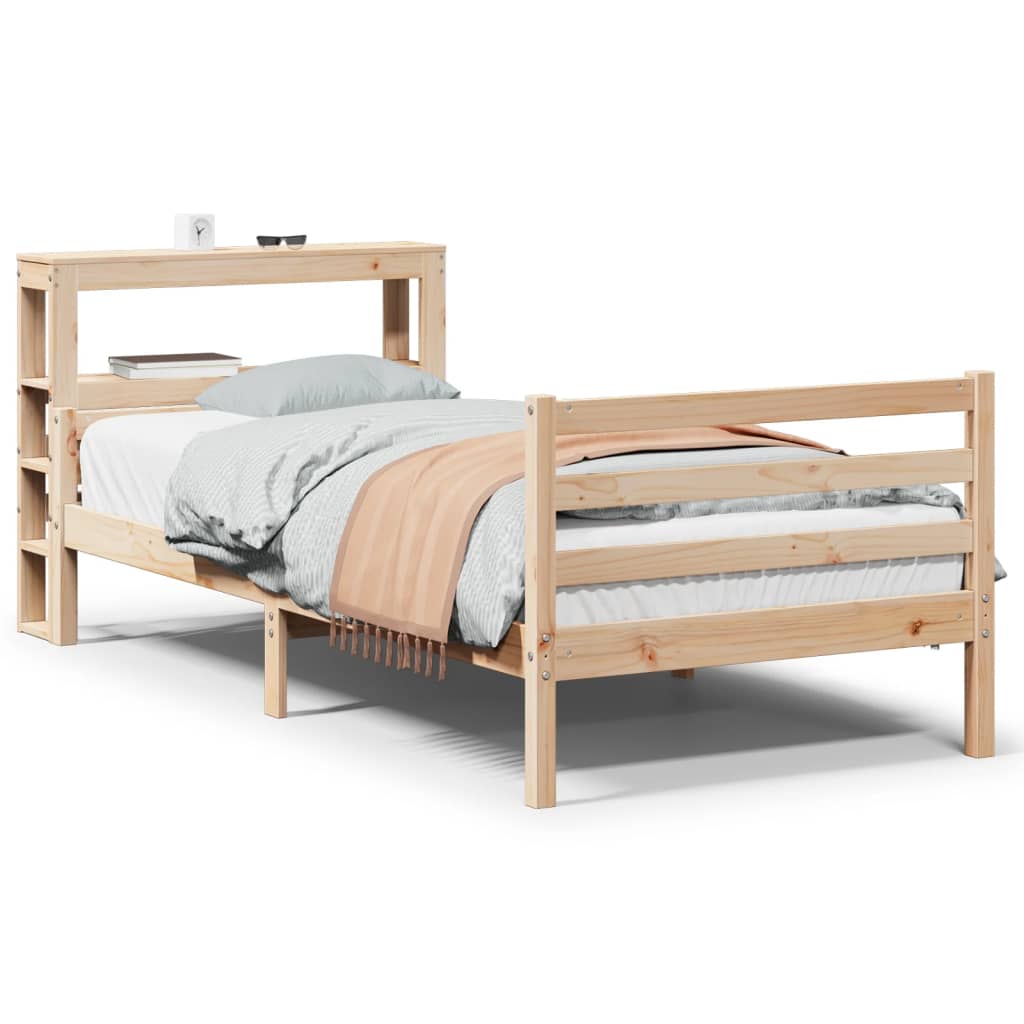 Bedframe met hoofdbord massief grenenhout 100x200 cm is nu te koop bij PeponiXL, paradijselijk wonen!