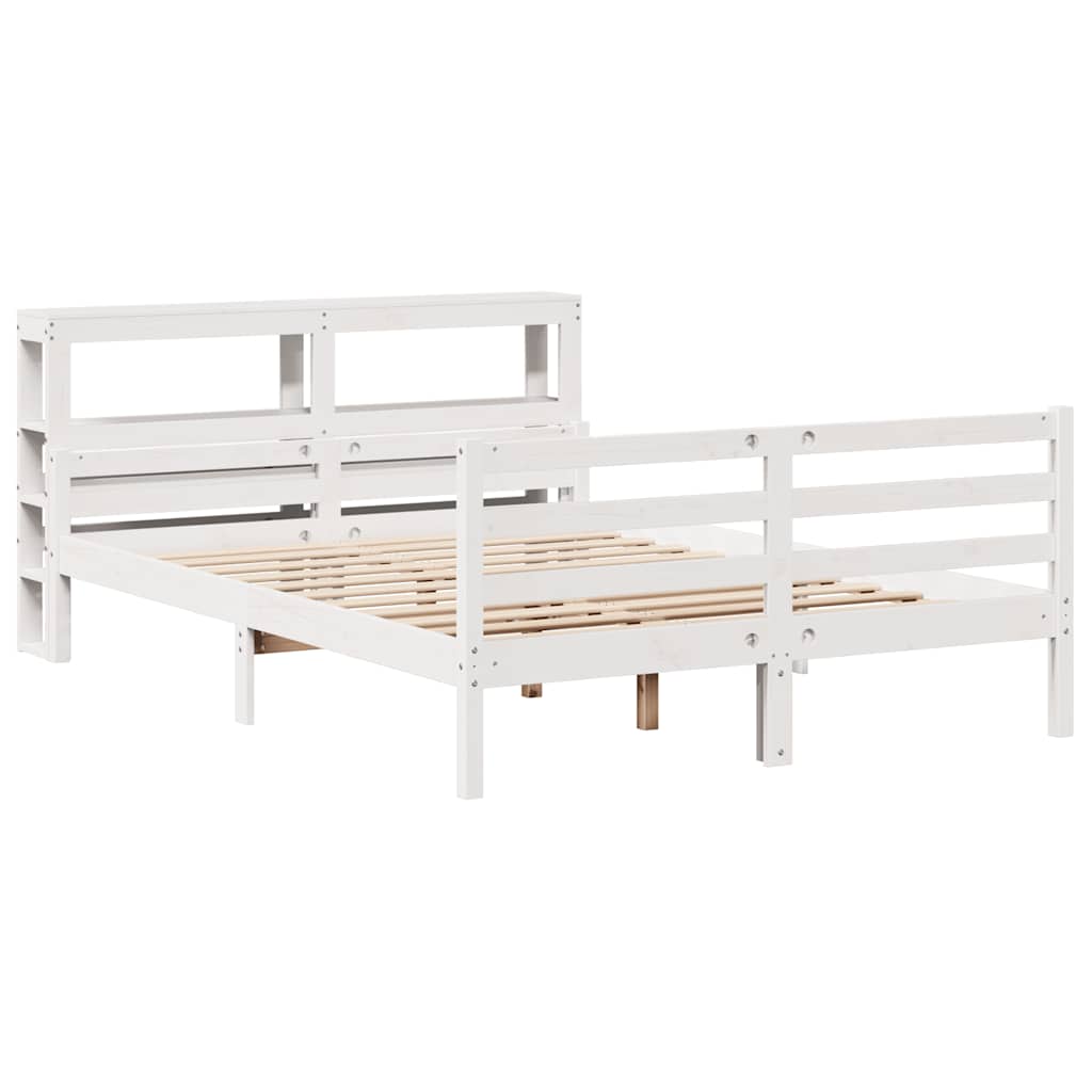Bedframe met hoofdbord massief grenenhout 160x200 cm is nu te koop bij PeponiXL, paradijselijk wonen!