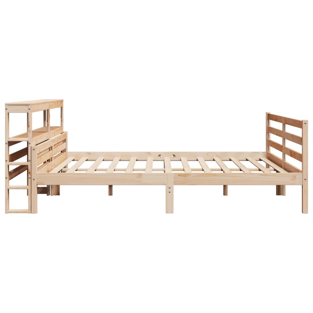 Bedframe met hoofdbord massief grenenhout 200x200 cm is nu te koop bij PeponiXL, paradijselijk wonen!