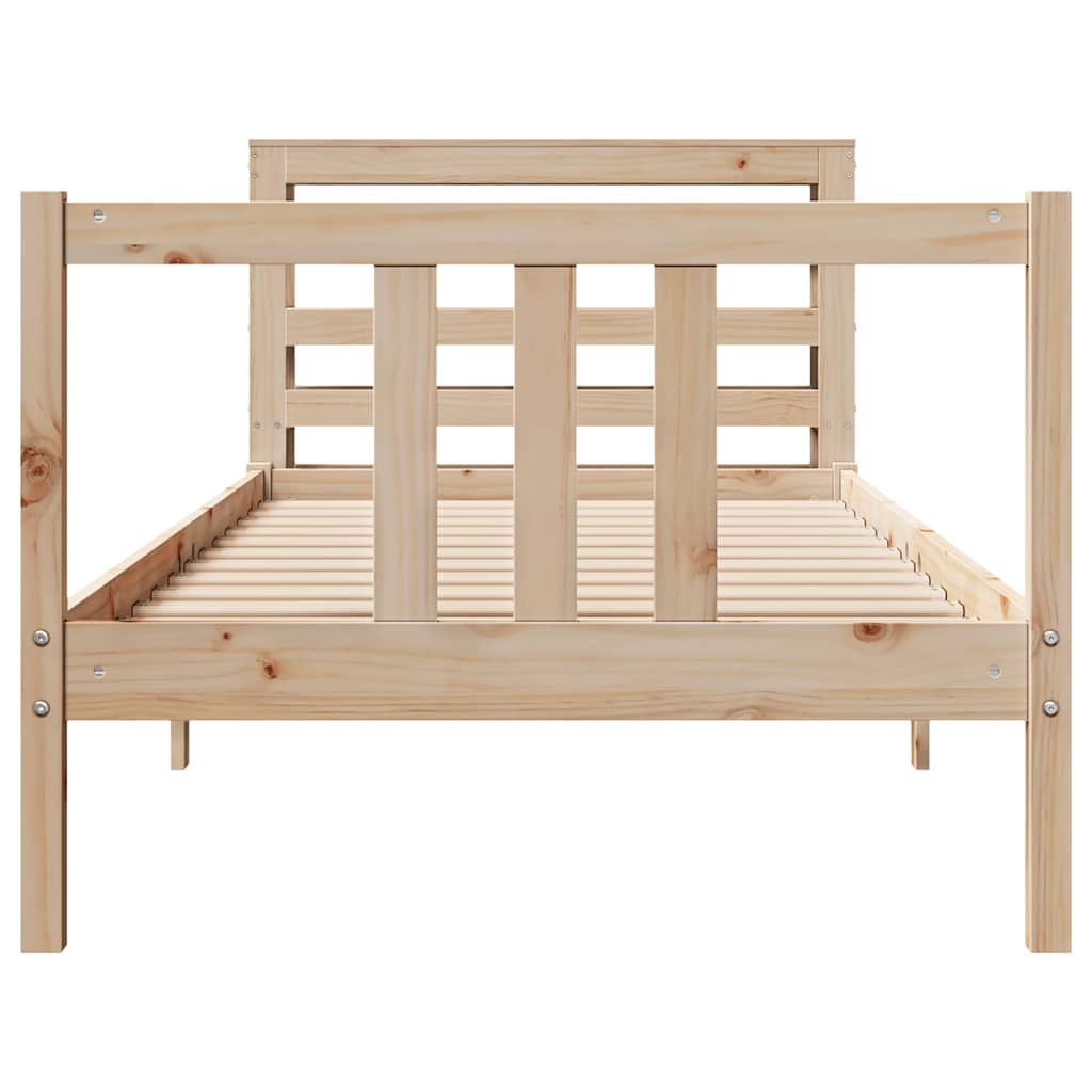Bedframe met hoofdbord massief grenenhout 75x190 cm is nu te koop bij PeponiXL, paradijselijk wonen!