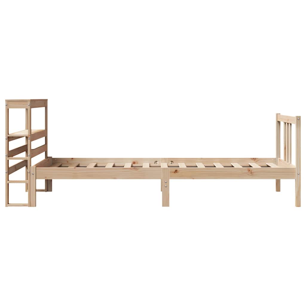 Bedframe met hoofdbord massief grenenhout 75x190 cm is nu te koop bij PeponiXL, paradijselijk wonen!