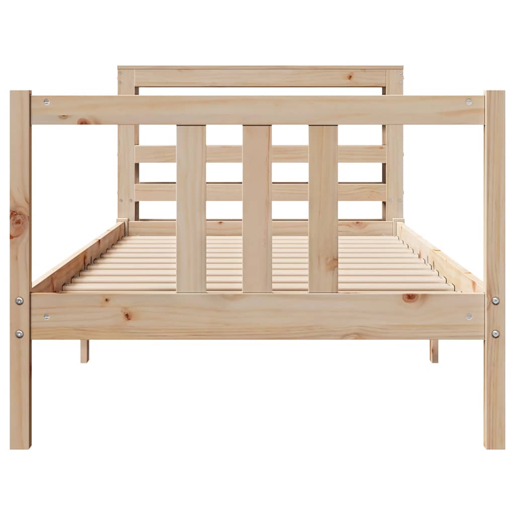 Bedframe met hoofdbord massief grenenhout 90x190 cm is nu te koop bij PeponiXL, paradijselijk wonen!