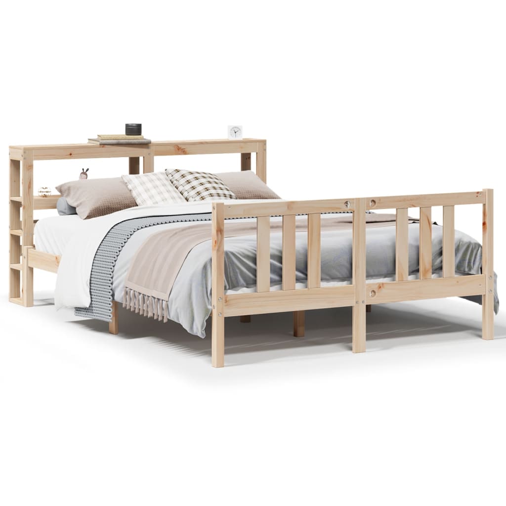 Bedframe met hoofdbord massief grenenhout 120x200 cm is nu te koop bij PeponiXL, paradijselijk wonen!