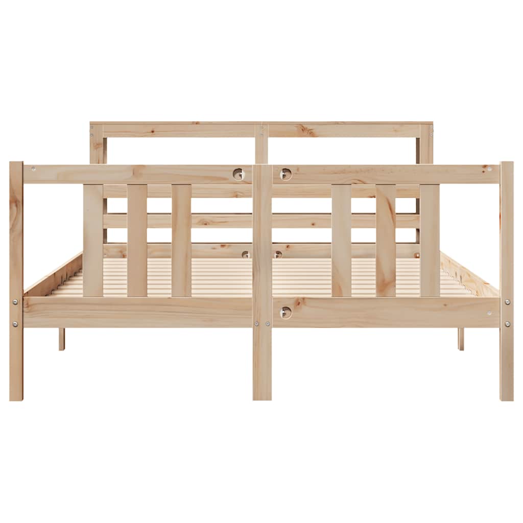 Bedframe met hoofdbord massief grenenhout 120x200 cm is nu te koop bij PeponiXL, paradijselijk wonen!