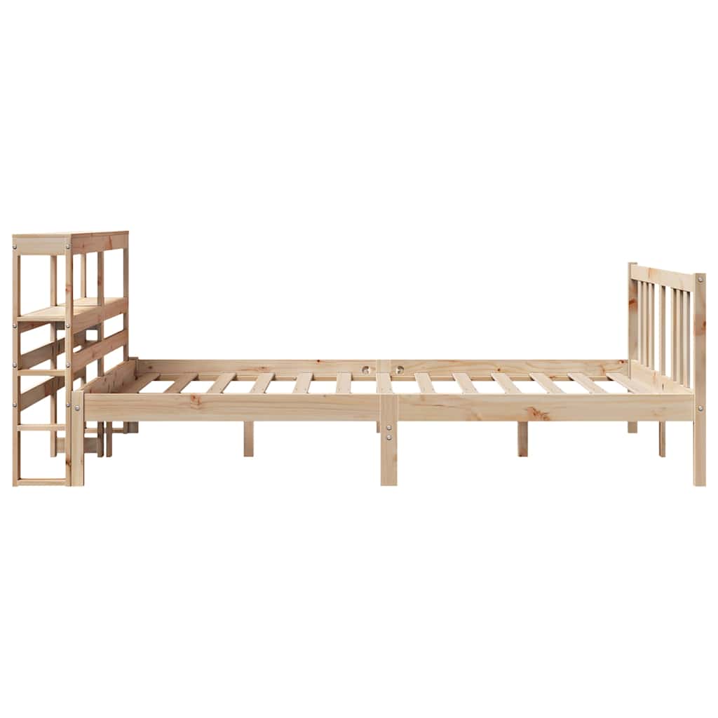 Bedframe met hoofdbord massief grenenhout 120x200 cm is nu te koop bij PeponiXL, paradijselijk wonen!