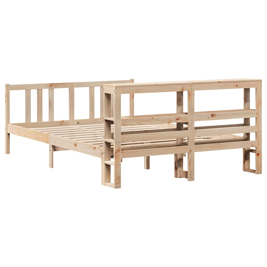 Bedframe met hoofdbord massief grenenhout 120x200 cm is nu te koop bij PeponiXL, paradijselijk wonen!