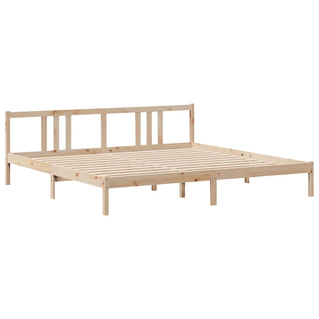 Bedframe met hoofdbord massief grenenhout 200x200 cm is nu te koop bij PeponiXL, paradijselijk wonen!