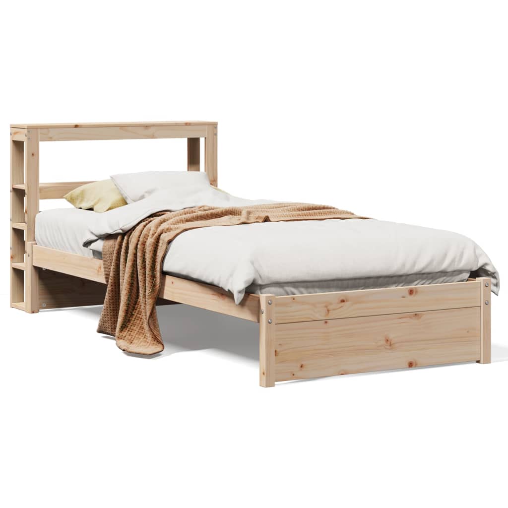 Bedframe met hoofdbord massief grenenhout 75x190 cm is nu te koop bij PeponiXL, paradijselijk wonen!
