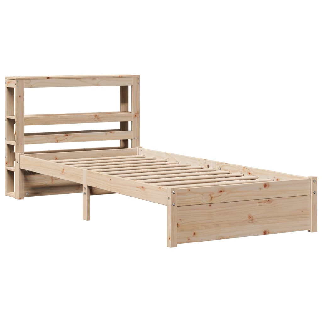 Bedframe met hoofdbord massief grenenhout 75x190 cm is nu te koop bij PeponiXL, paradijselijk wonen!
