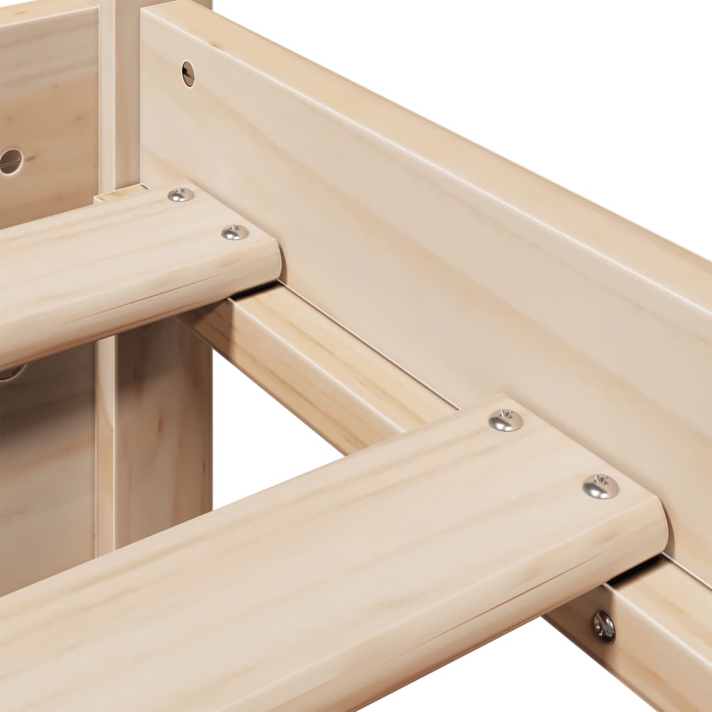 Bedframe met hoofdbord massief grenenhout 75x190 cm is nu te koop bij PeponiXL, paradijselijk wonen!