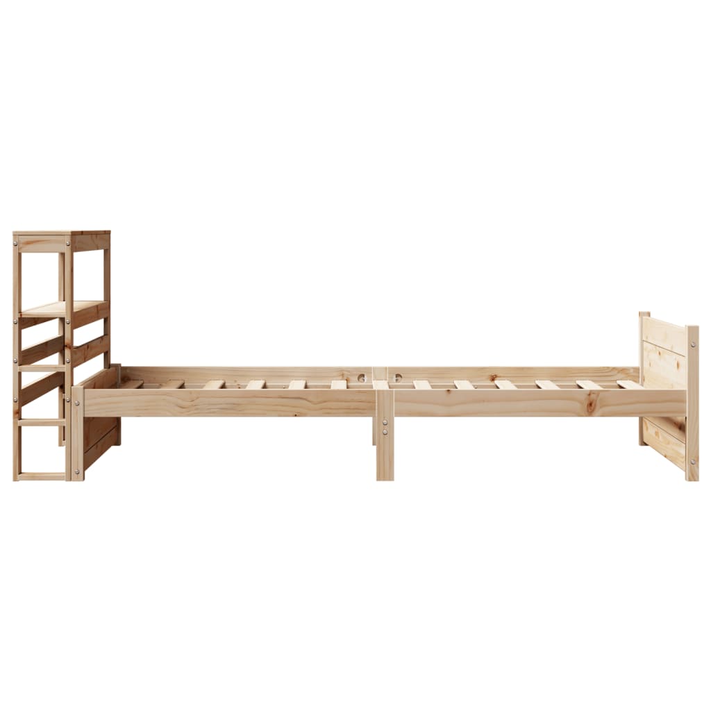 Bedframe met hoofdbord massief grenenhout 90x190 cm is nu te koop bij PeponiXL, paradijselijk wonen!