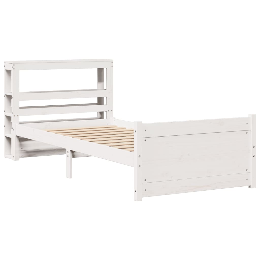 Bedframe met hoofdeinde zonder matras 90x190 cm wit is nu te koop bij PeponiXL, paradijselijk wonen!