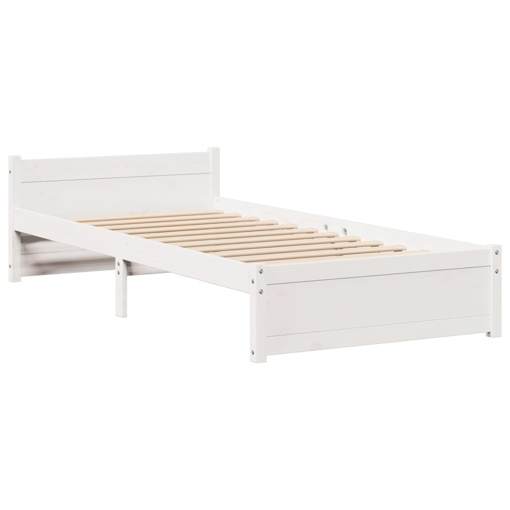 Bedframe met hoofdeinde zonder matras 90x190 cm wit is nu te koop bij PeponiXL, paradijselijk wonen!