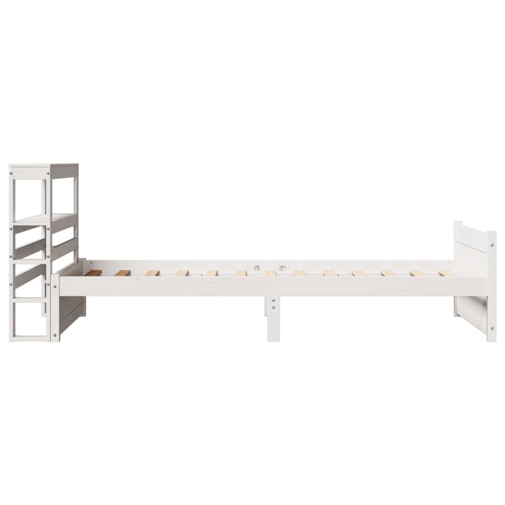 Bedframe met hoofdeinde zonder matras 90x190 cm wit is nu te koop bij PeponiXL, paradijselijk wonen!