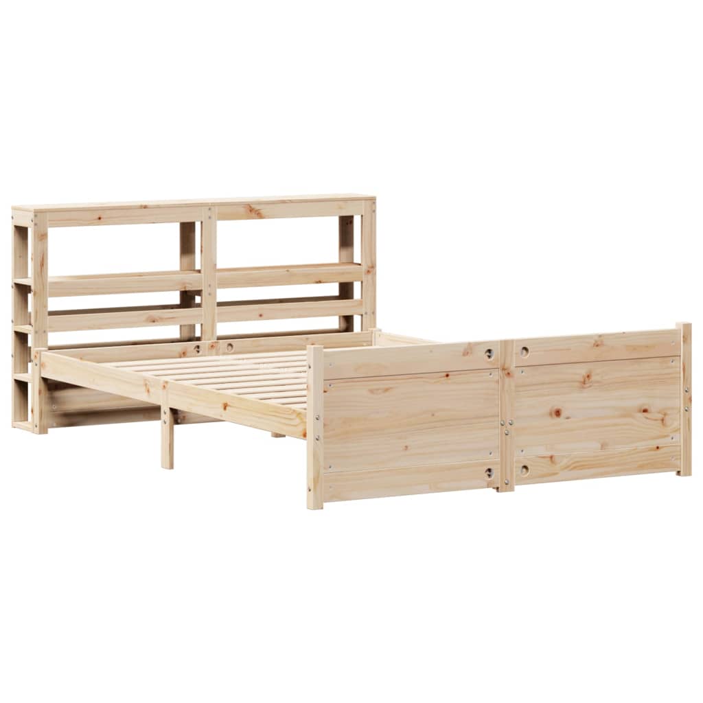 Bedframe met hoofdbord massief grenenhout 140x190 cm is nu te koop bij PeponiXL, paradijselijk wonen!