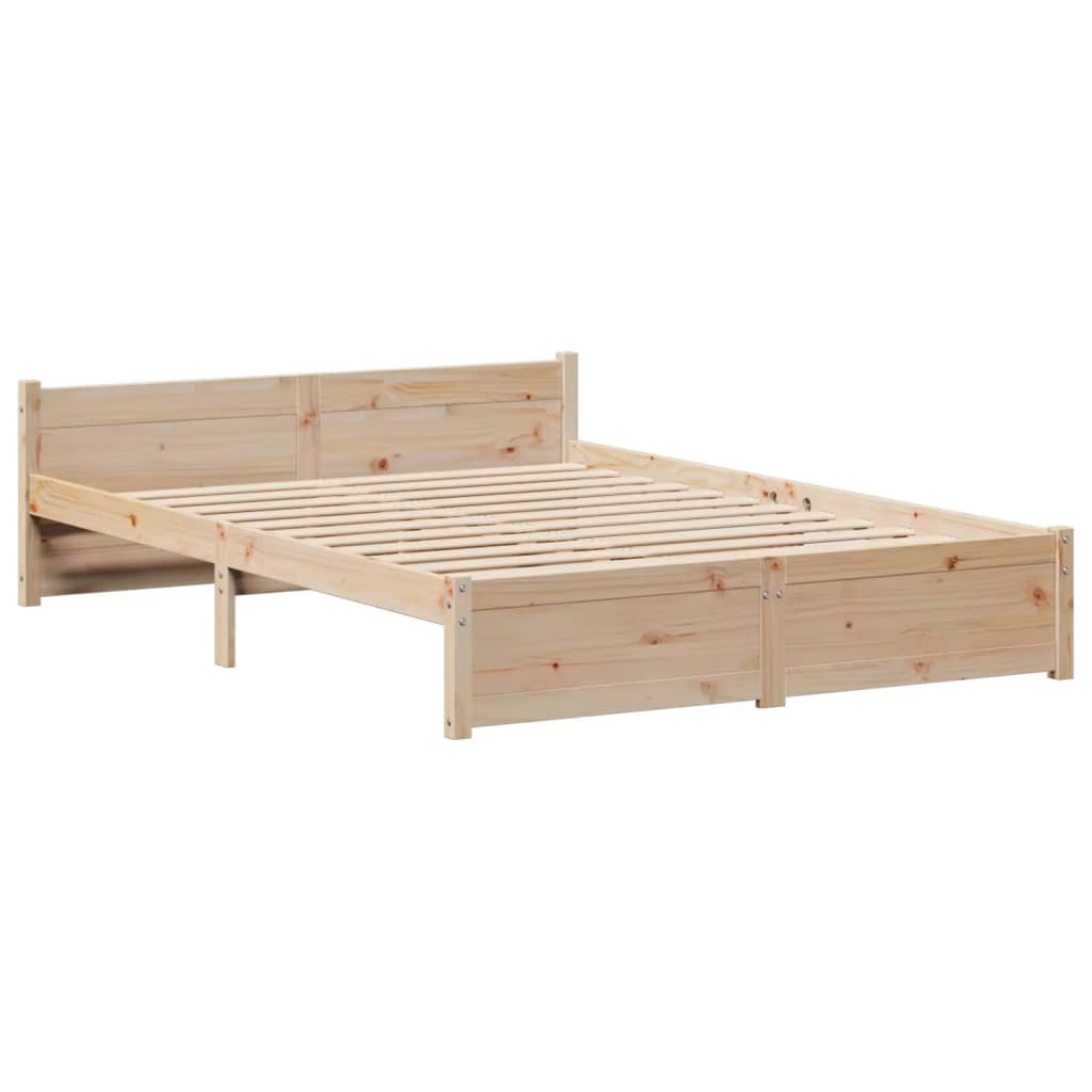 Bedframe met hoofdbord massief grenenhout 140x190 cm is nu te koop bij PeponiXL, paradijselijk wonen!
